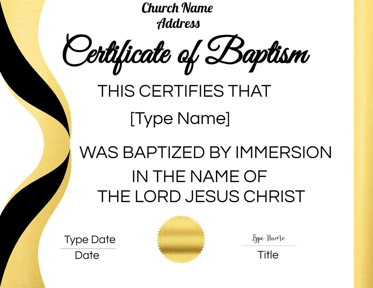 FREE Baptism Certificate Templates Customize Online No Watermark