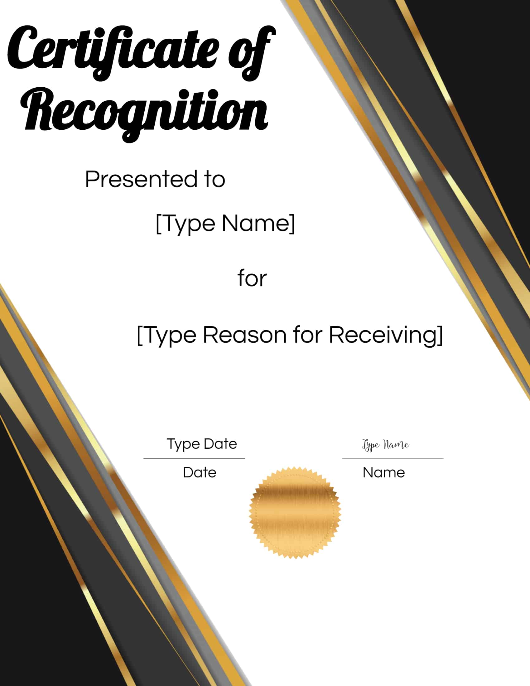 FREE Certificate of Recognition Template Customize Online FREE Certificate of Recognition Template Customize Online