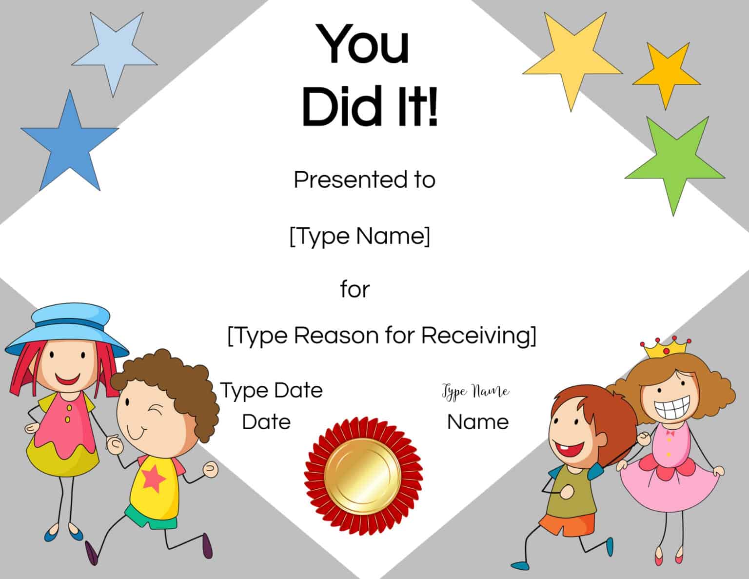 FREE Printable and Editable Awards for Students No Watermark