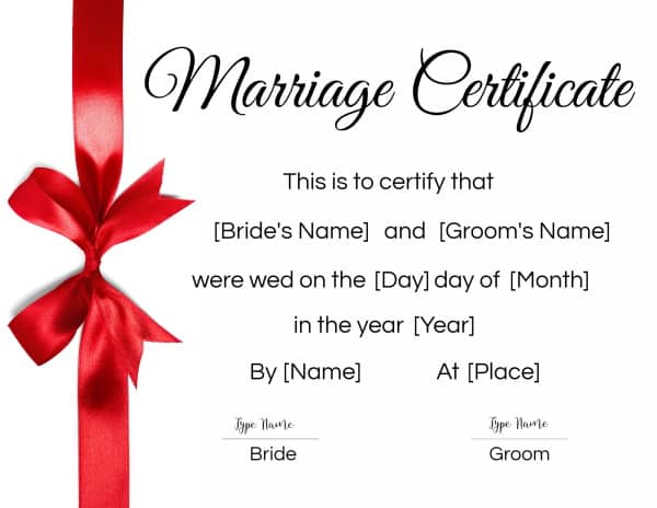 FREE Printable and Editable Fake Marriage Certificate