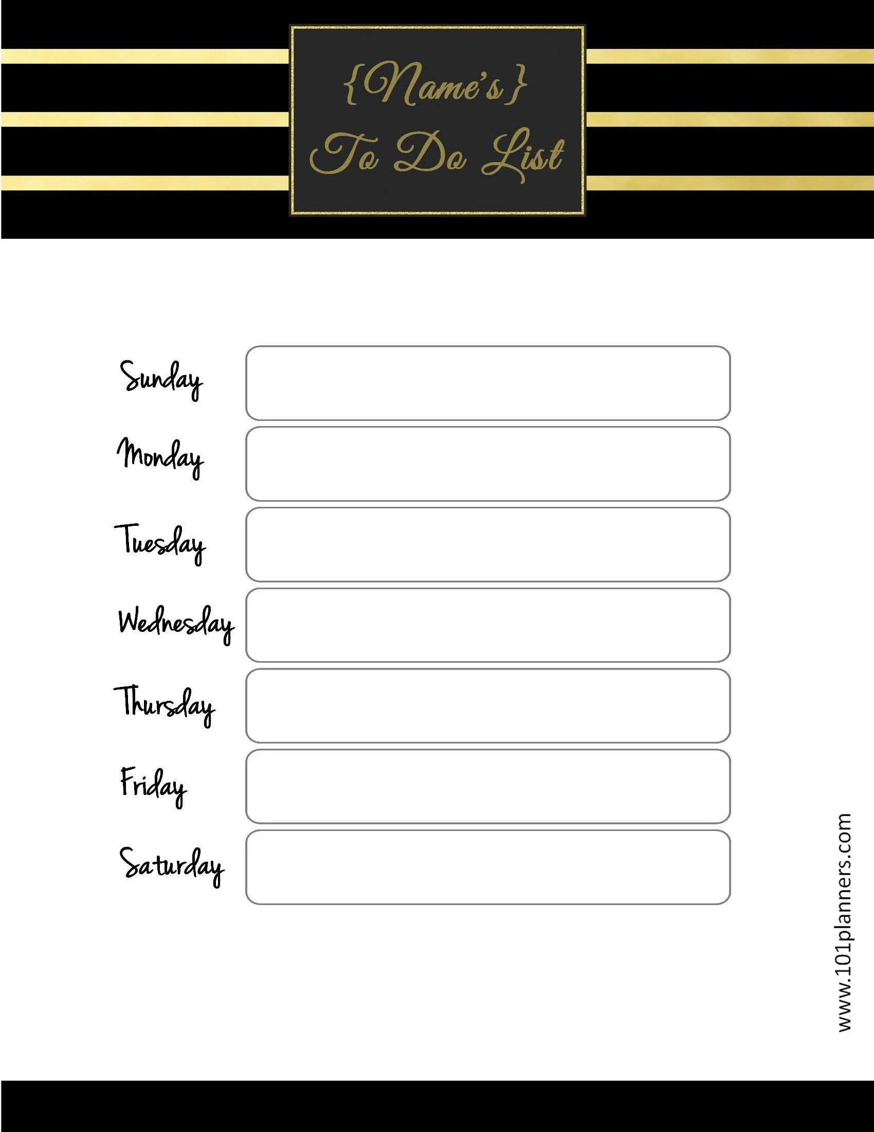Printable To Do List