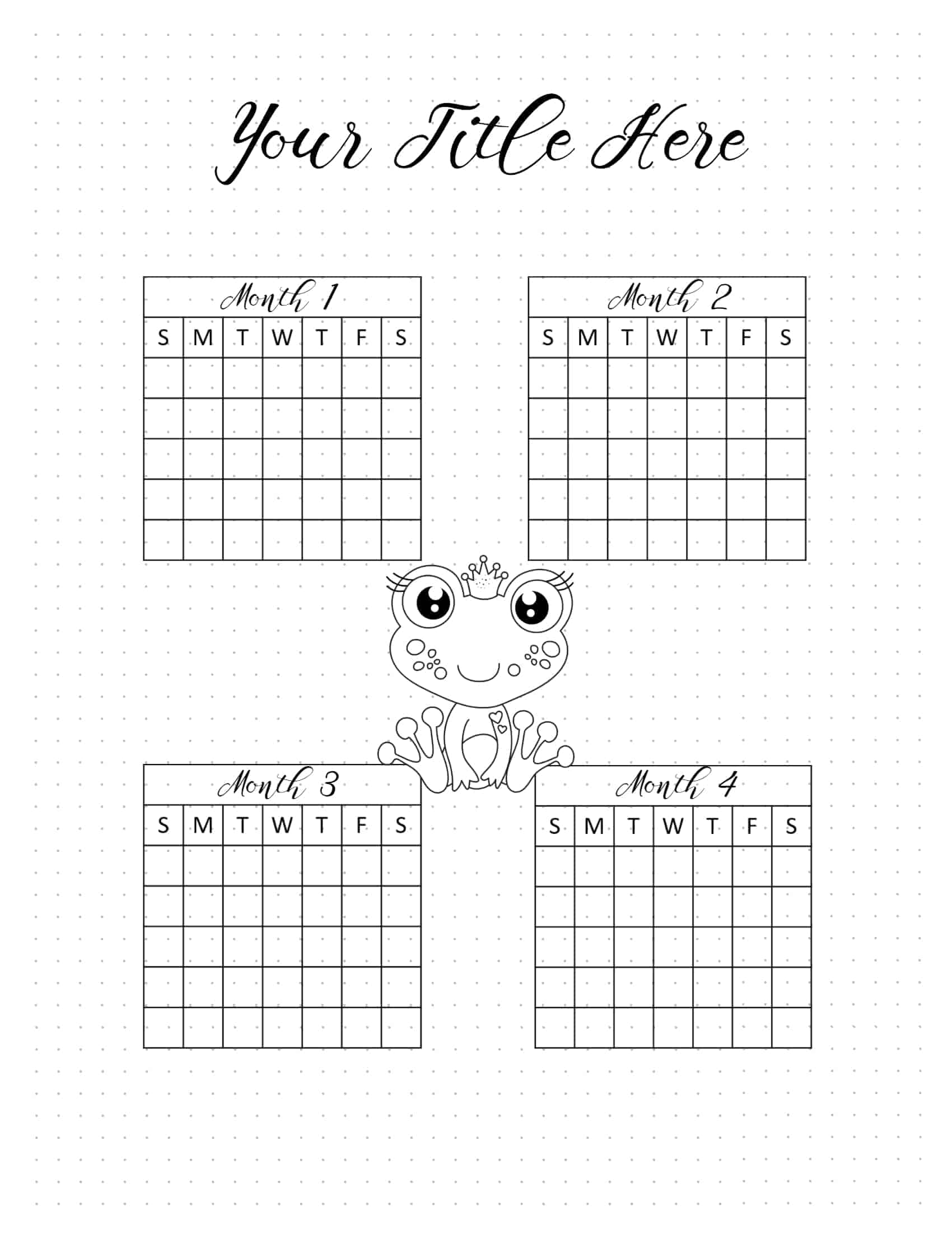 Bullet Journal Calendar Free customizable printable Bullet Journal Calendar Free customizable printable