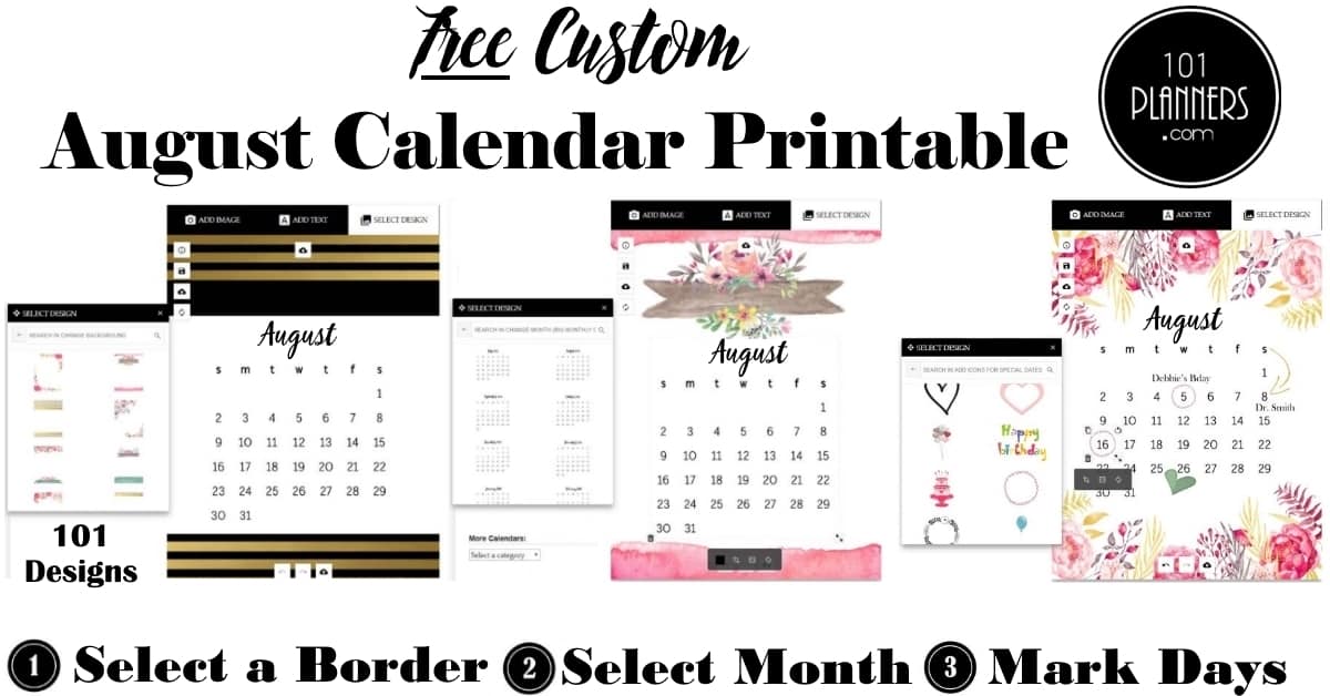 Free Printable August 2020 Calendar