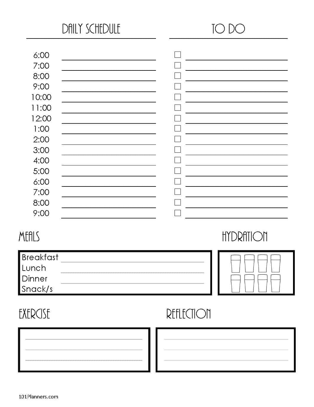 Free Daily Planner Template Customize then Print