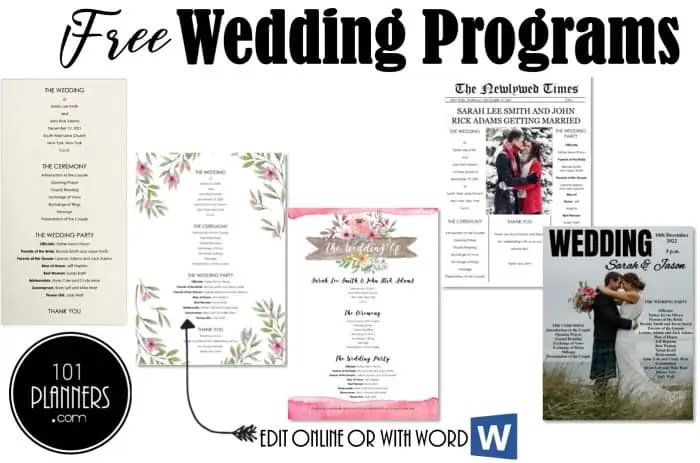 FREE Wedding Program Template Word or Online App FREE Wedding Program Template Word or Online App