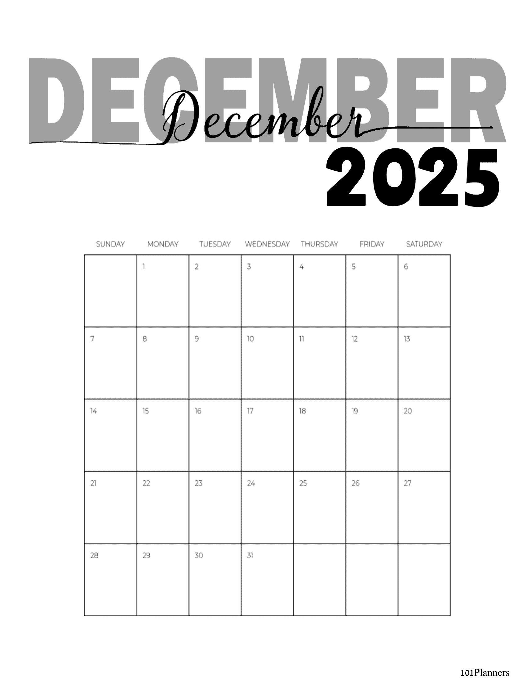 December 2024 Calendar Instant download December 2024 Calendar Instant download