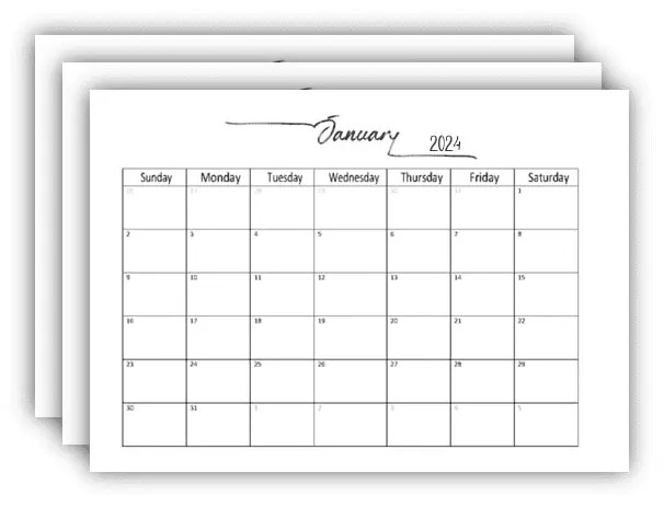 FREE Blank Calendar Templates Word, Excel, PDF for any month