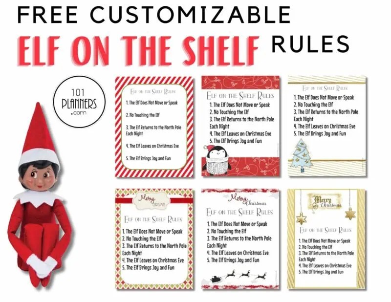 FREE Free Elf on the Shelf Rules Printable Editable