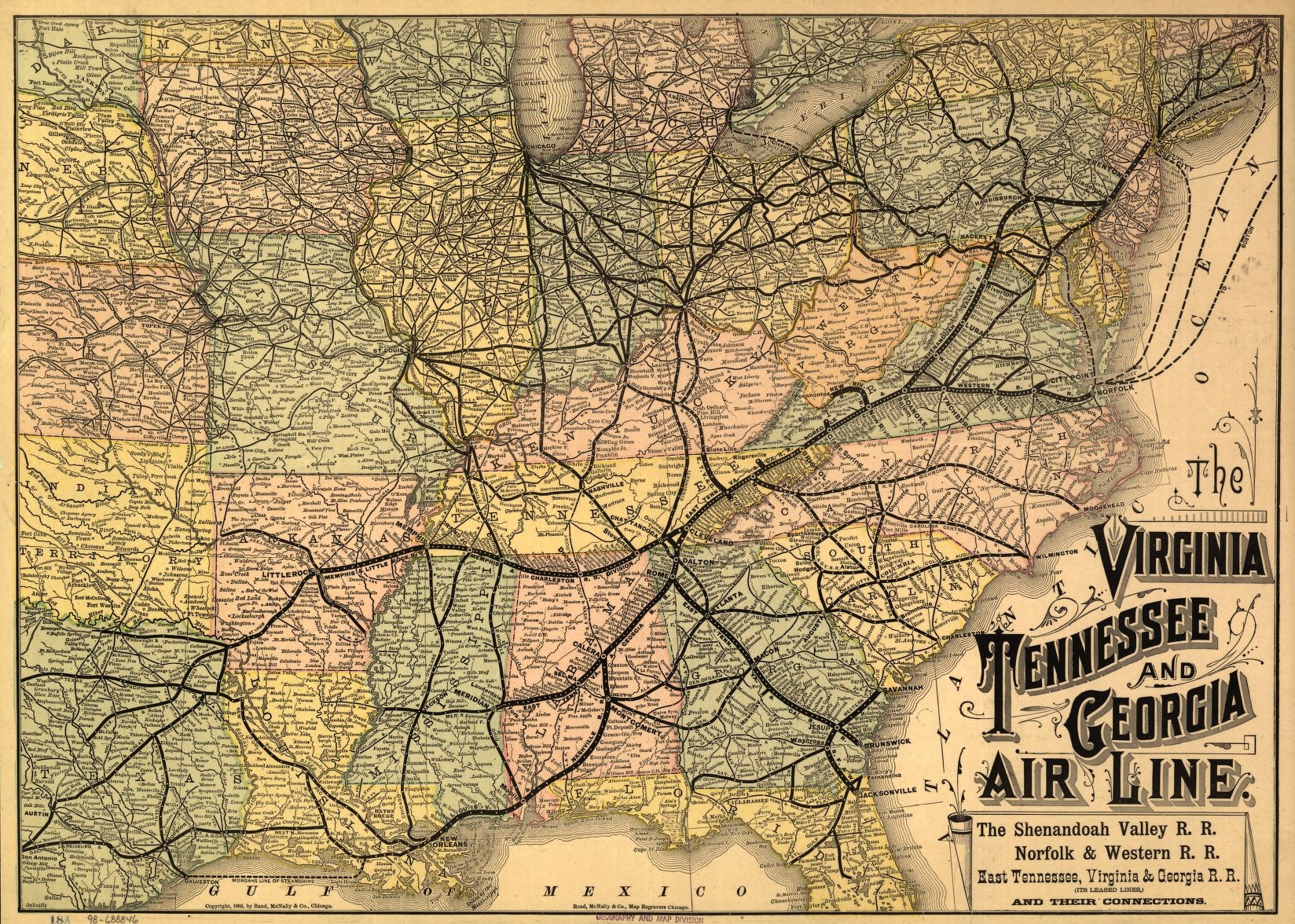 Virginia, Tennessee & Air Line Map