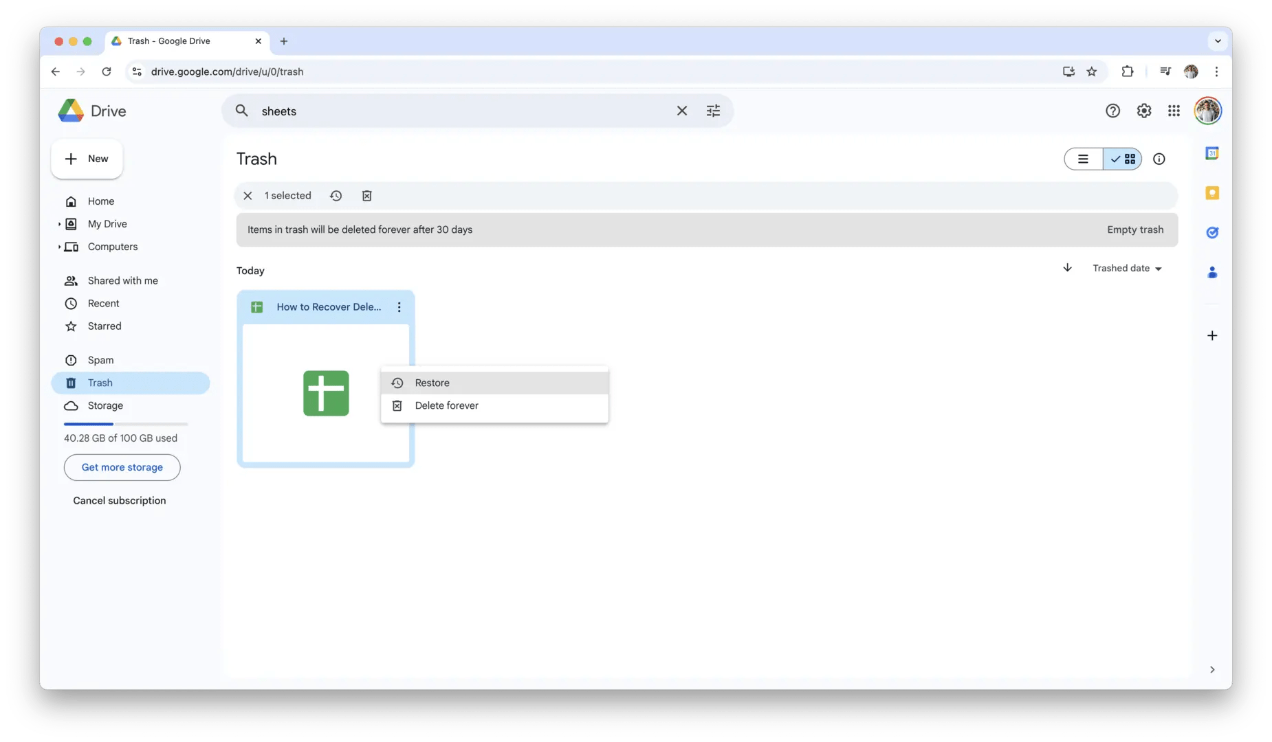 How to Recover Deleted Google Sheets? (2025 Guide) 10XSheets
