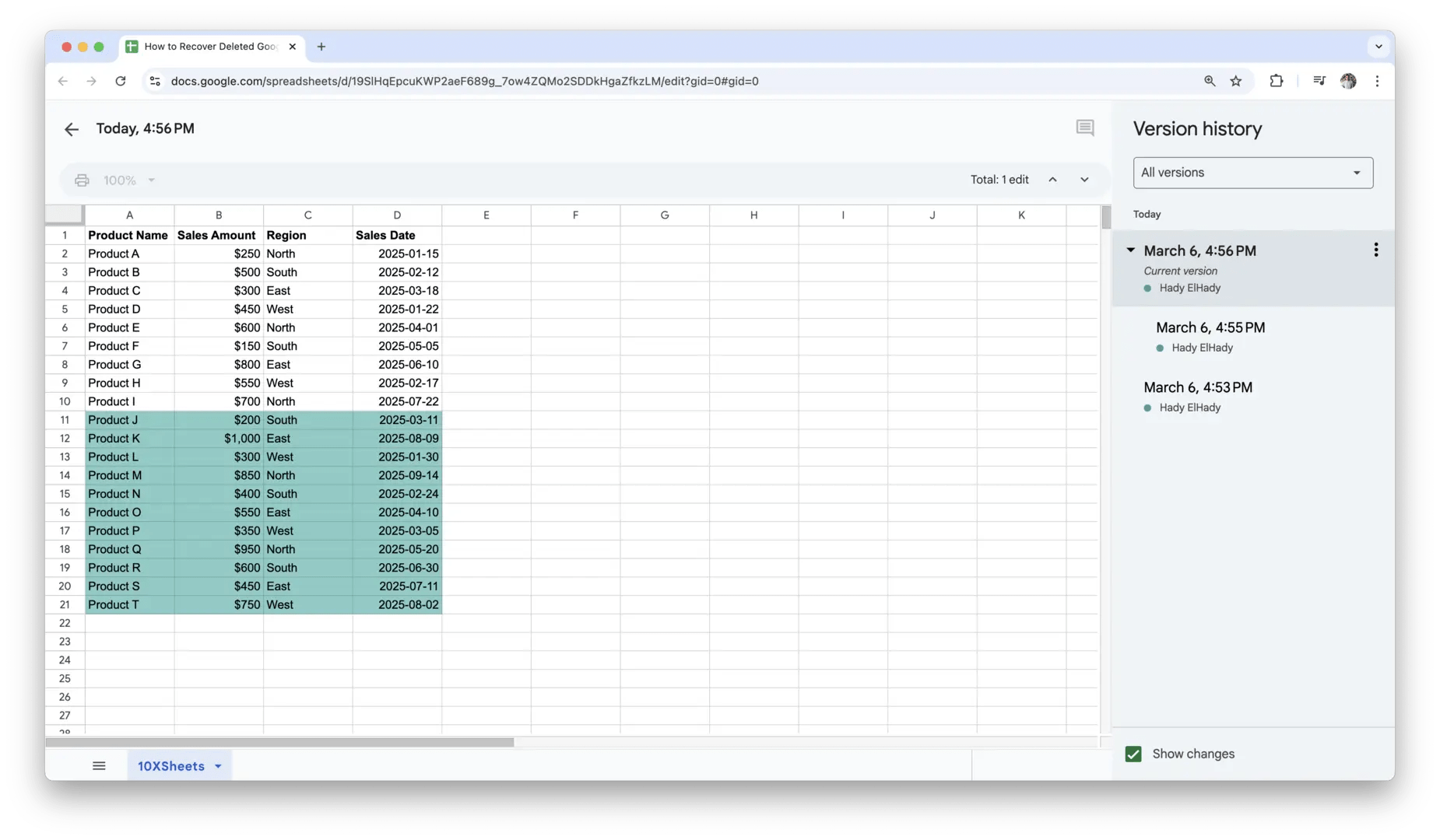 How to Recover Deleted Google Sheets? (2025 Guide) 10XSheets