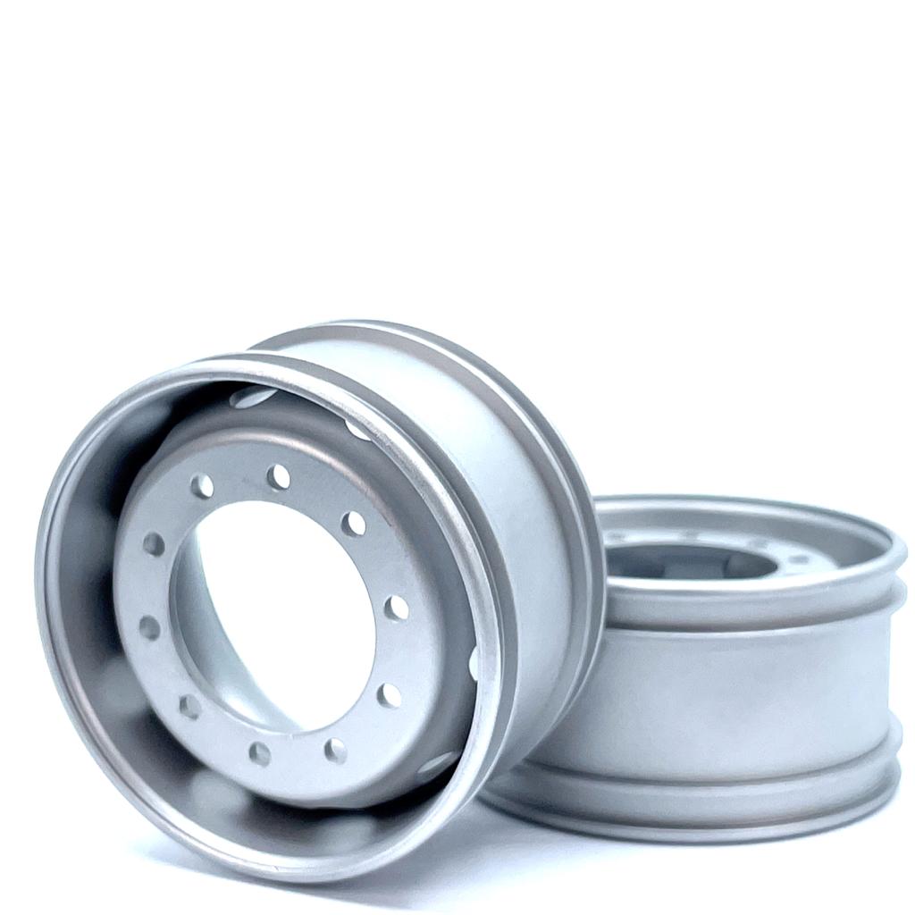 Aluminum alloy wheels with 10 Large round holes sandblasted (pair) 1/