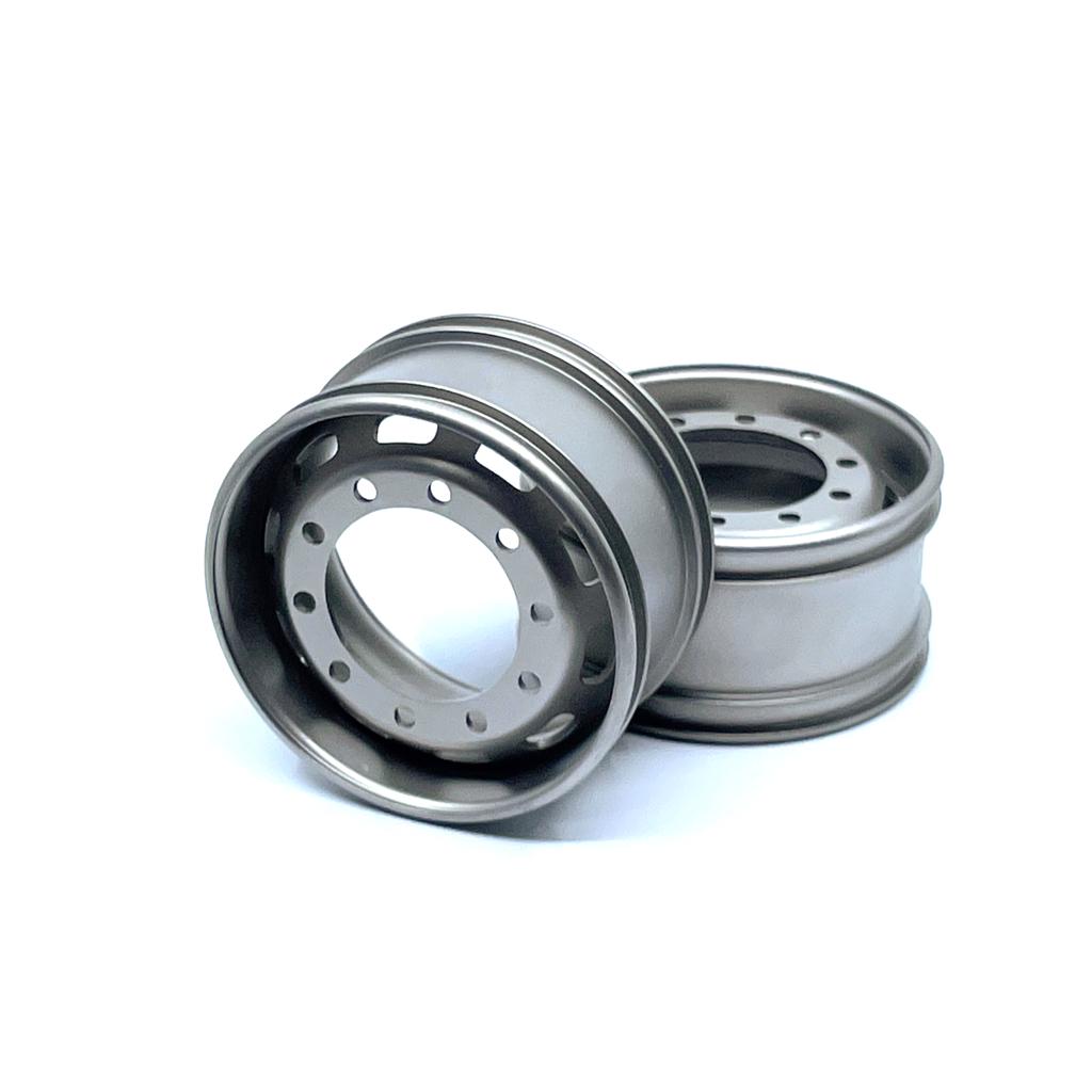 10 wide wheels with square holes and round holes sandblasted (pair) 1/14 Customs