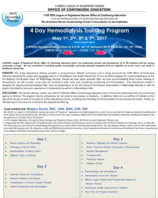 4 Day Hemodialysis Training Program