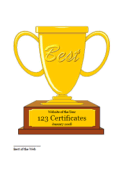 Printable trophies: trophy certificate templates with personalized name