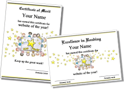 Printable Reading Certificates, Reading Awards, and Phonics Awards