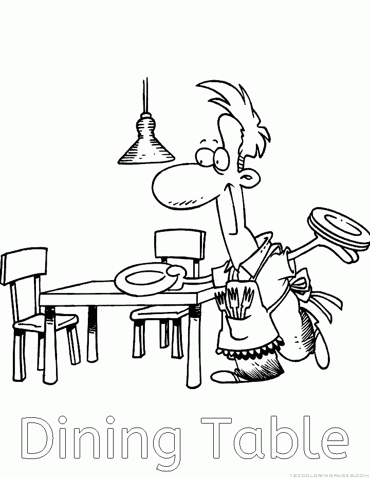 Setting The Table Coloring Pages