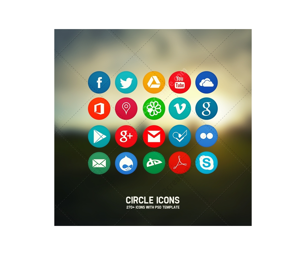 circle icon pack flat web icons