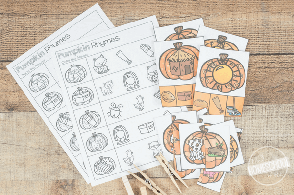 FREE Pumpkin Rhymes Pack Rhyming Worksheets, Puzzles, Clip Cards