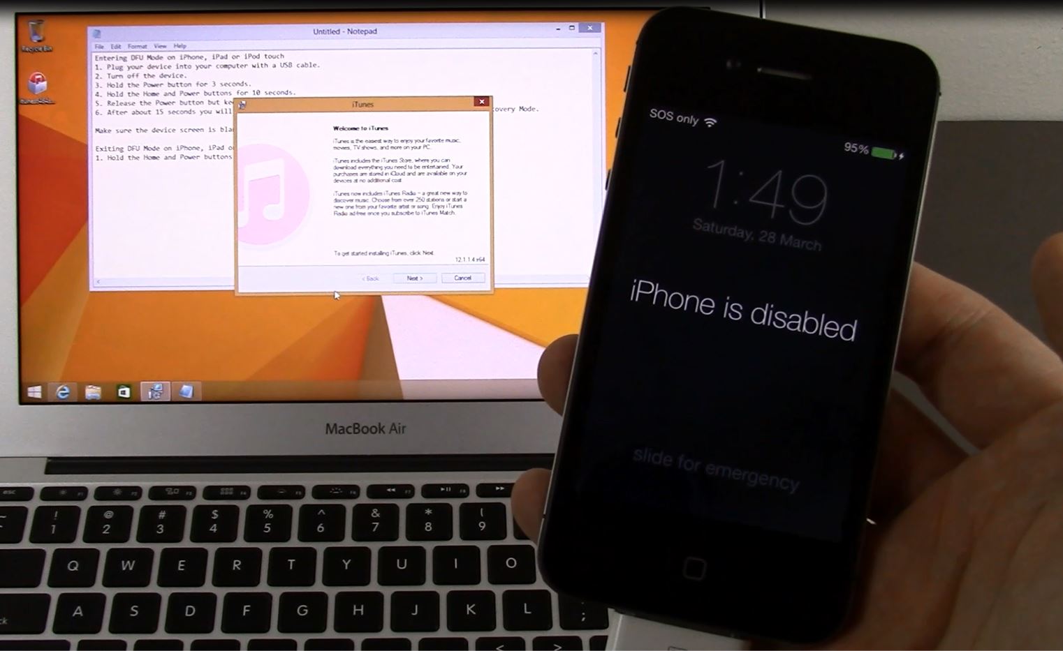 iPhone DFU Mode iPhone is disabled 123 my IT
