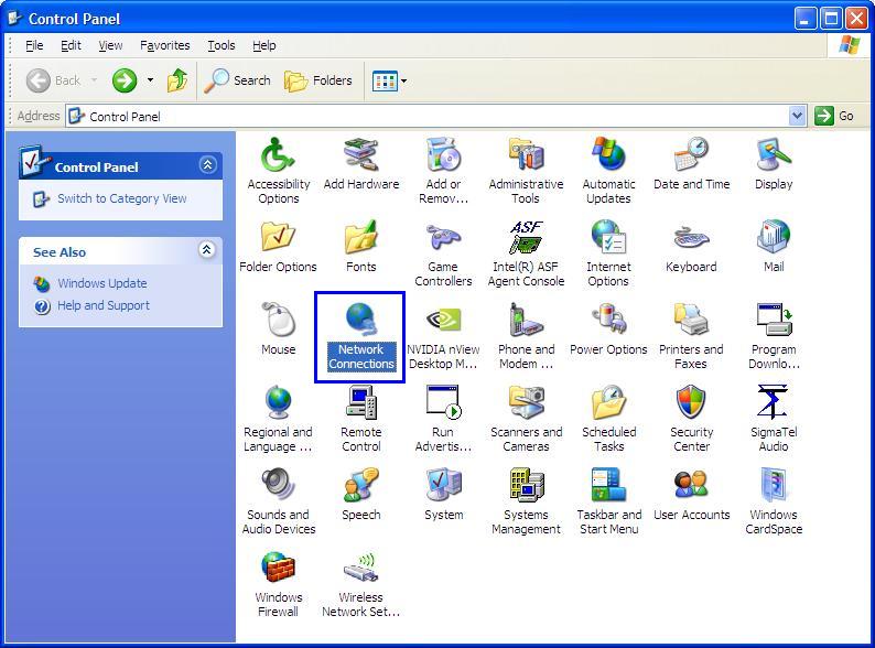 configure a connection to the in Windows XP Professional
