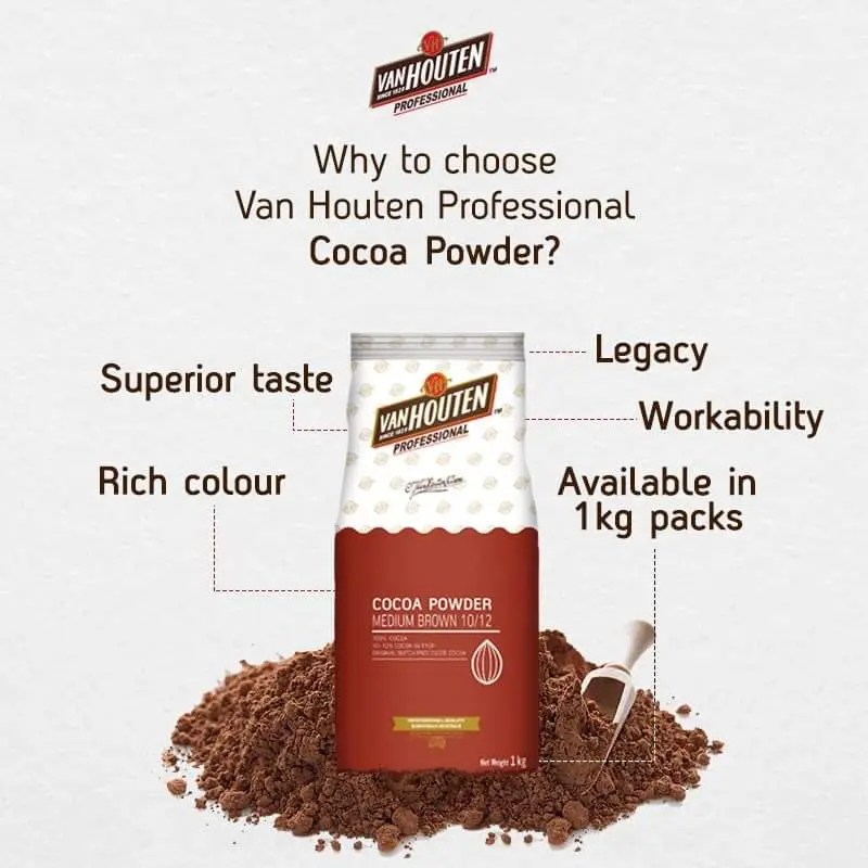 Van Houten Cocoa Powder Medium Brown 10/12 DCP10N318FTA28B 12Taste IN
