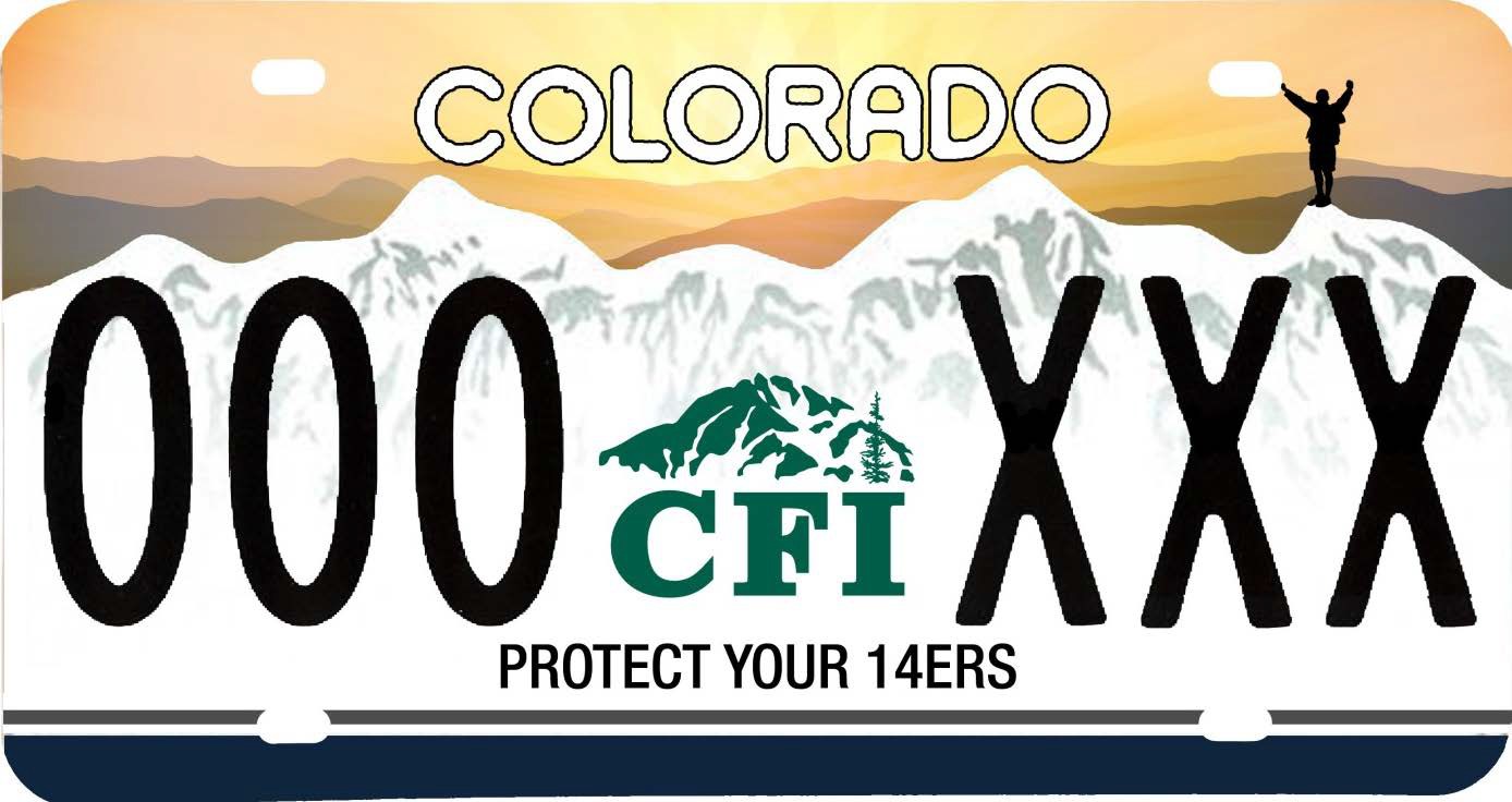 Help CFI Select a Colorado 14ers Specialty License Plate Colorado