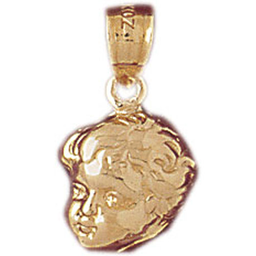 14K Gold Baby Boy Head Charm
