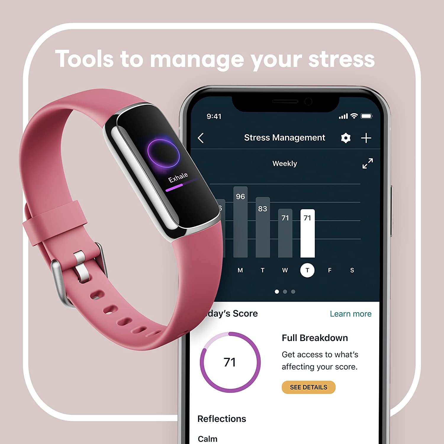 Fitbit Luxe Fitness and Wellness Tracker with Stress Management (Orchid