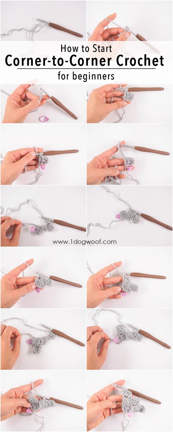 9 Corner to Corner Crochet Pictorials for Beginners One Dog Woof