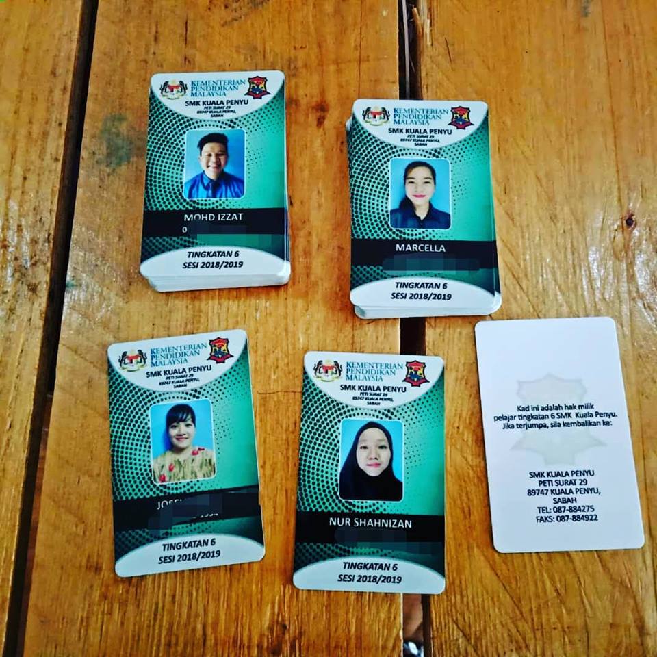 contoh kad matrik pelajar Victoria Burgess