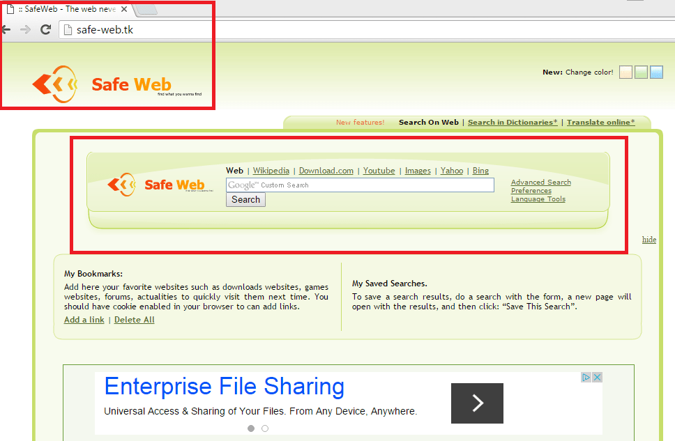 إزالة Safeweb.tk