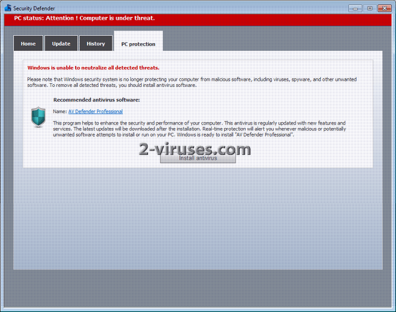AV Defender Professional How to remove