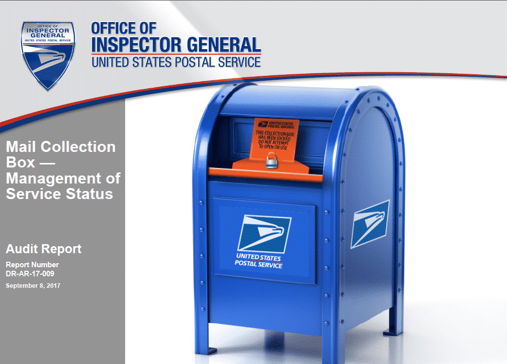 USPS OIG Report Mail Collection Box — Management of Service Status 21st Century Postal Worker