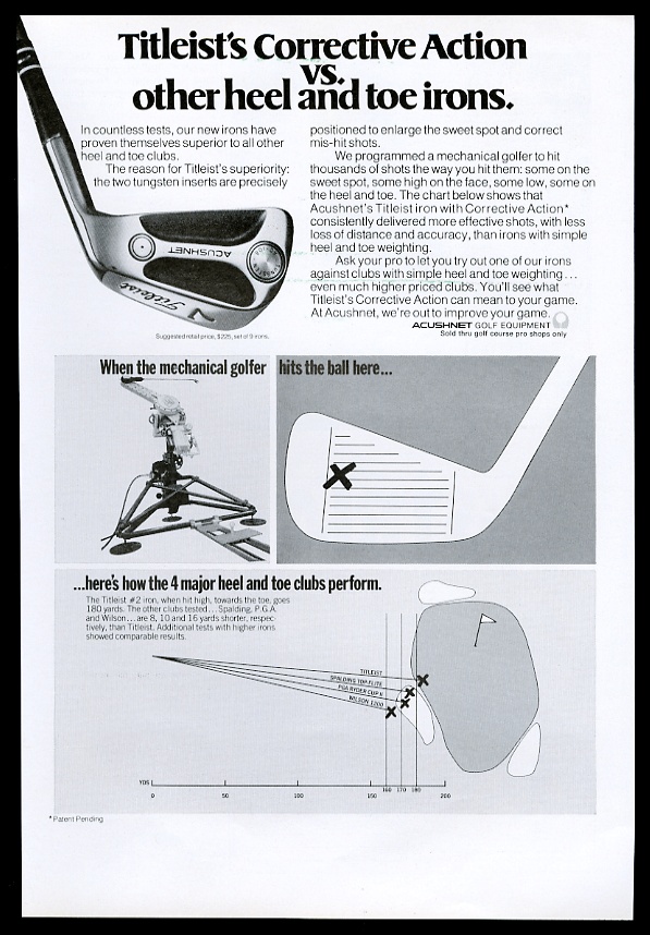 1973 Titleist 7 iron golf club photo vintage print ad eBay