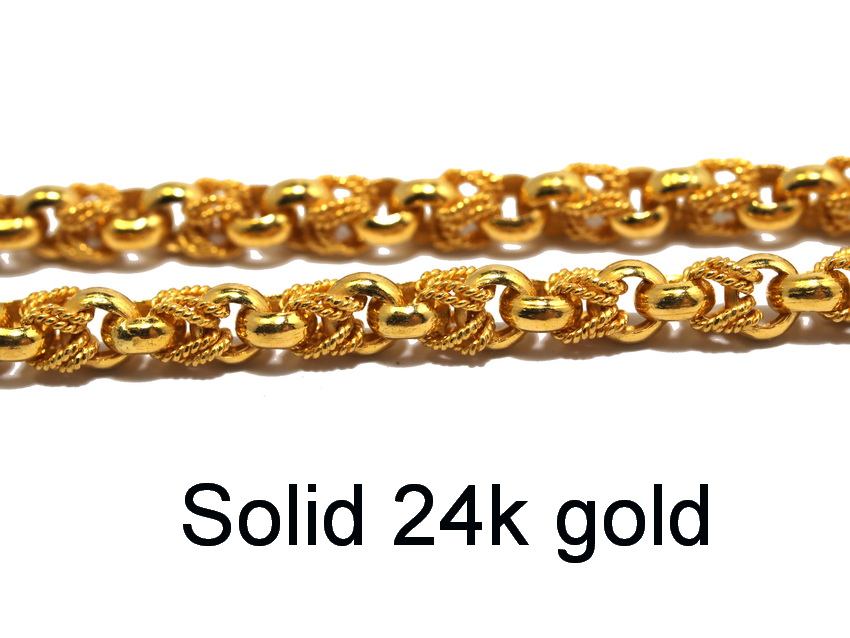 Thai Baht Gold 24k handmade 99.9 gold chains.Direct from Thailand. The