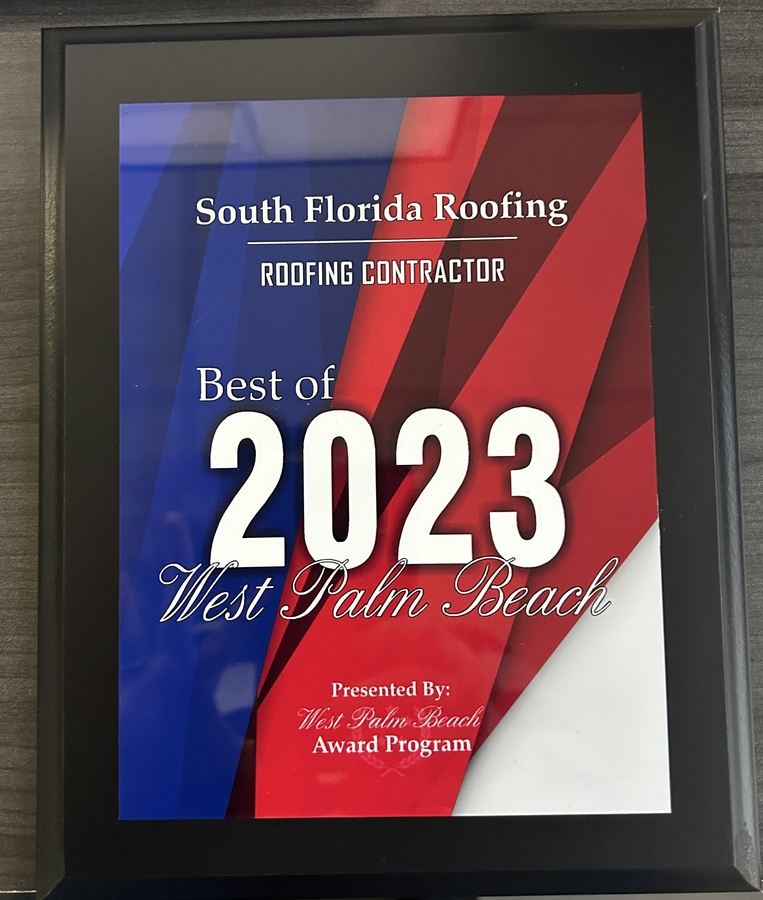 South Florida Roofing was awarded the "Best of 2023' Award