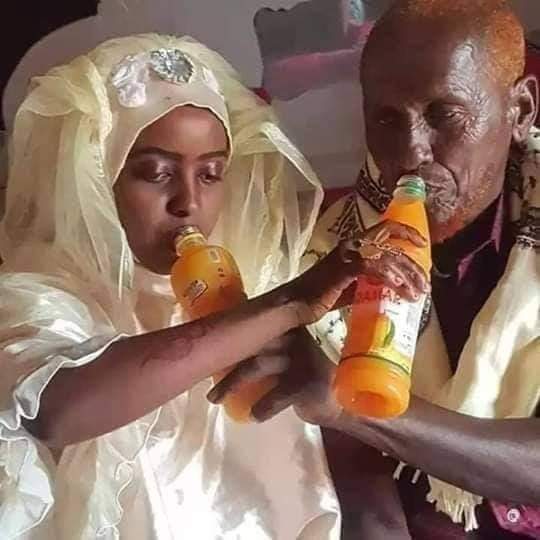 77 years old man got married to 12 years old girl (photos)