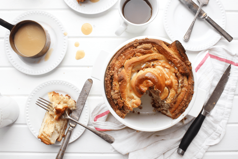 CinnamonSpiced Pear Roll with Warm Pear Infused Caramel » 27th and Olive