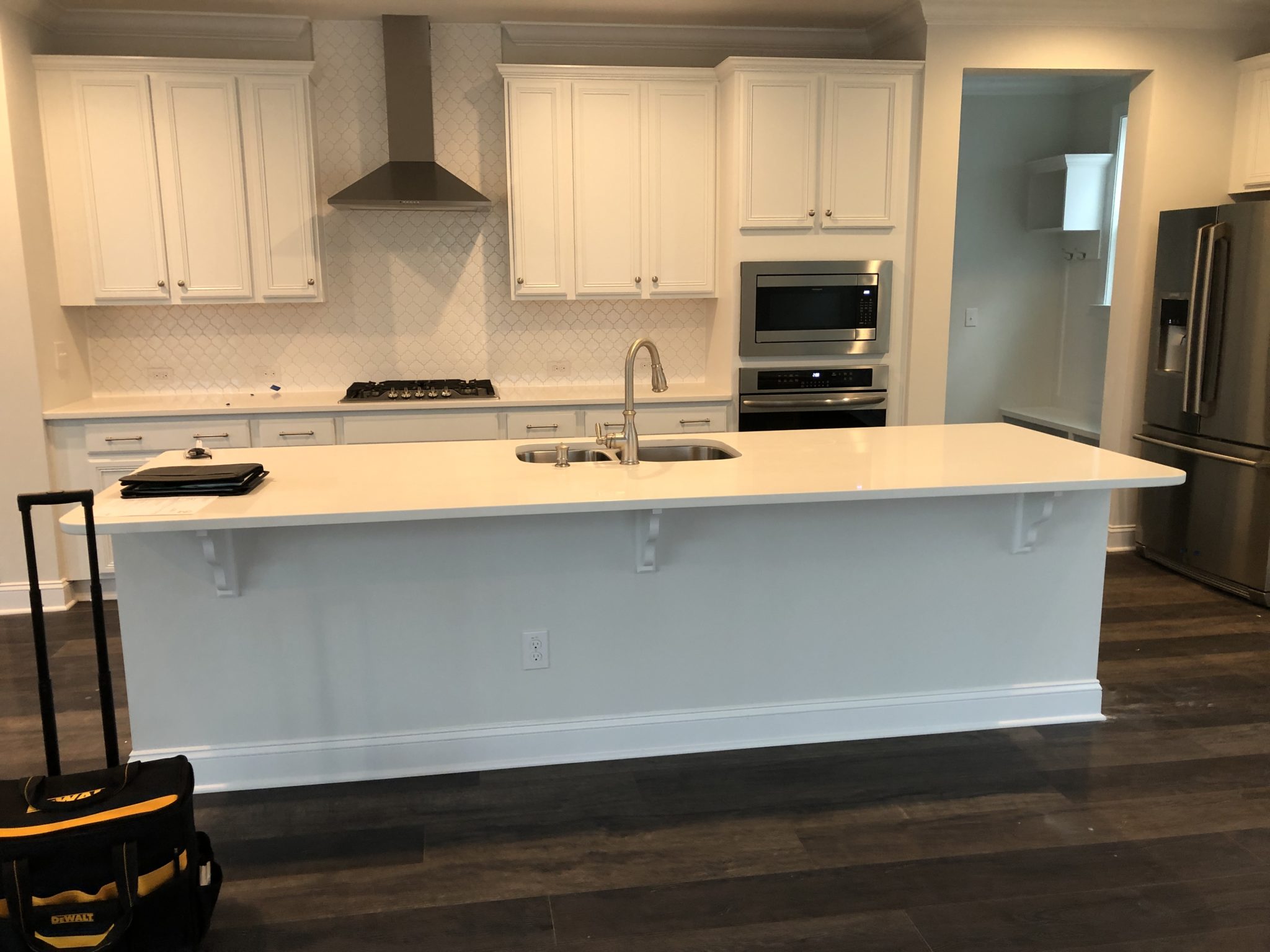 Smoky Blue Kitchen Island 2 Girls