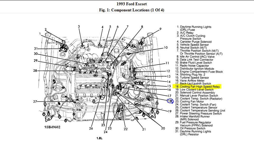 Ford Escort Cooling Fan Relay Location at Hayden Marr blog