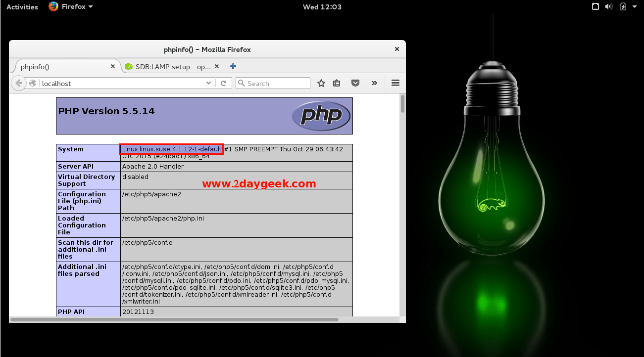 How To Install LAMP Stack On openSUSE 13.1/13.2/42.1 2DayGeek Part 4