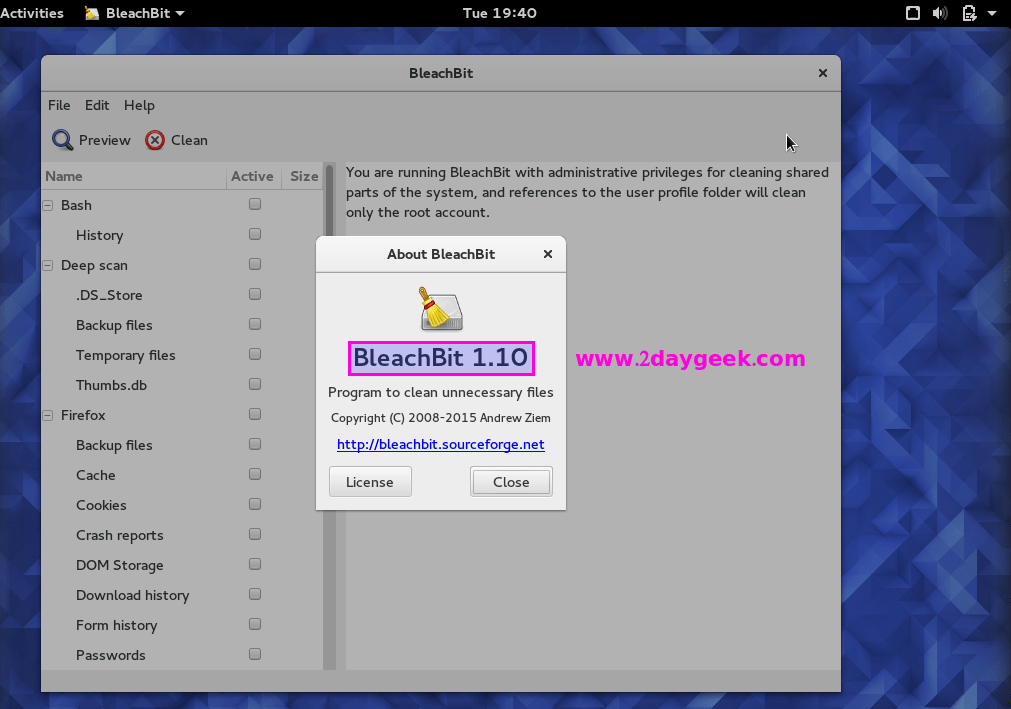 installbleachbit110systemcleanerinlinux 2DayGeek