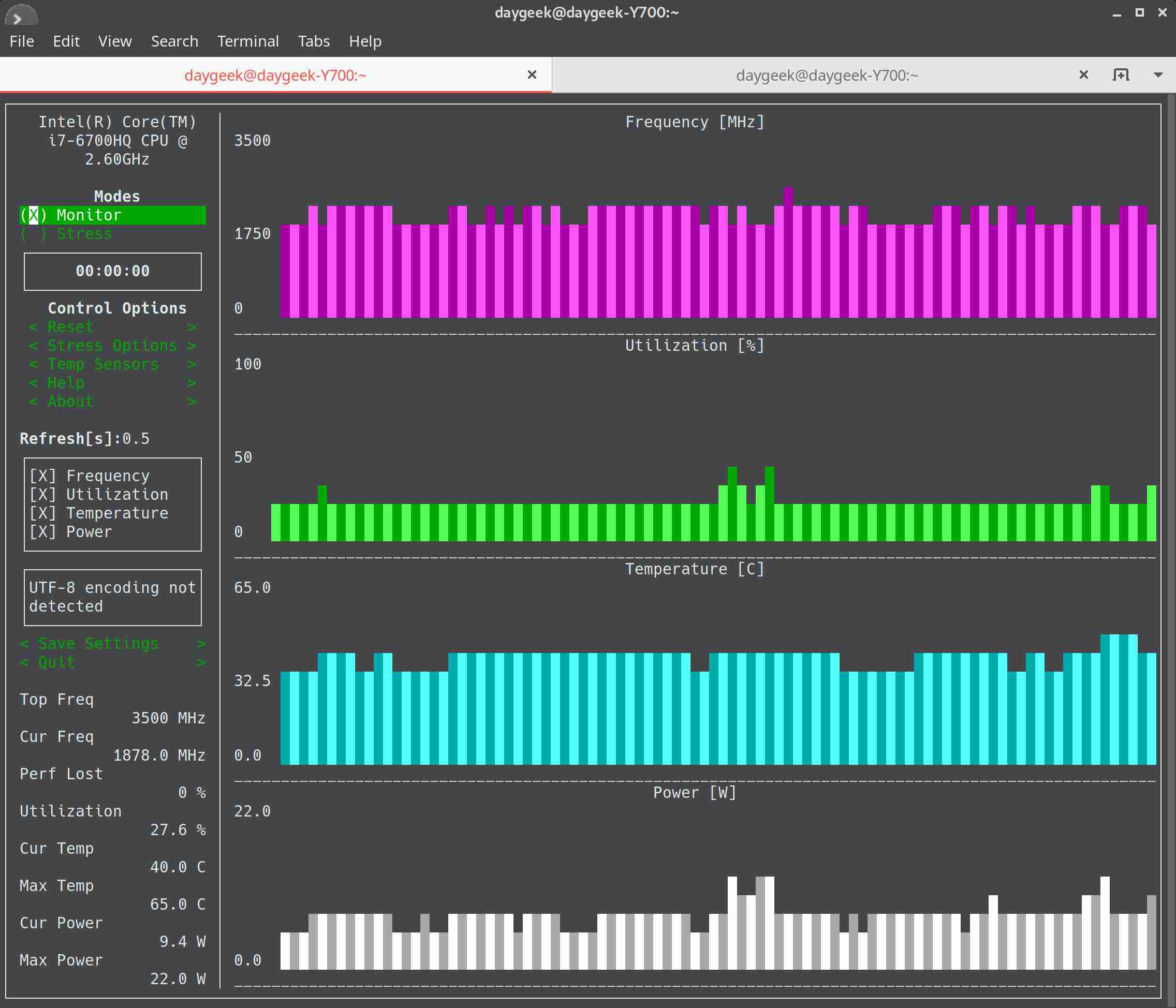 stui A Terminal Tool To Monitor CPU Temperature, Frequency, Power And