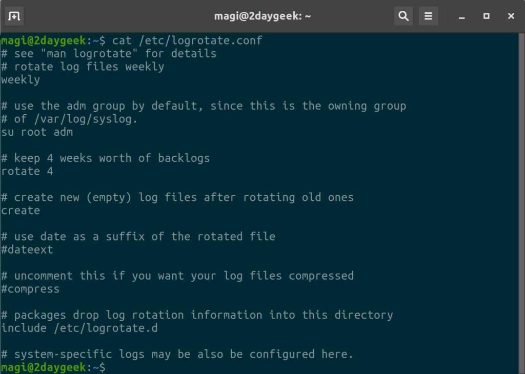 How to rotate website's log using logrotate command in linux 2DayGeek