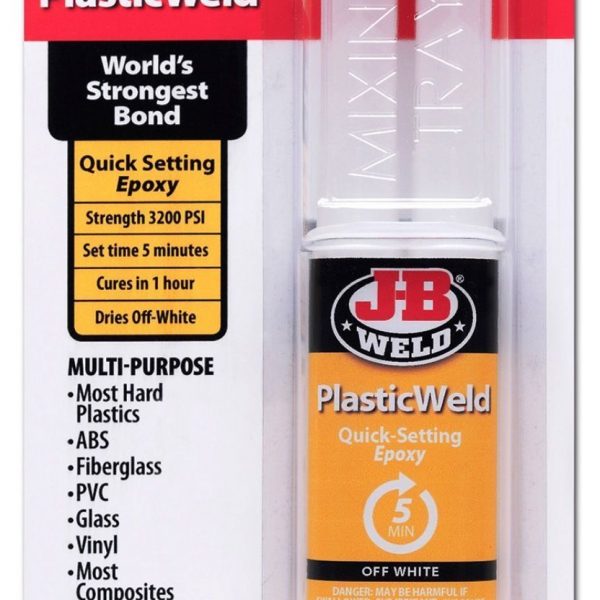JB JB Weld PlasticWeld50132 25ml 2 Part Syringe Quick Setting Epoxy