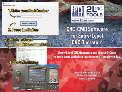 Easy CNC Command Software Program - For Error Proof G-Code Marking - 2L