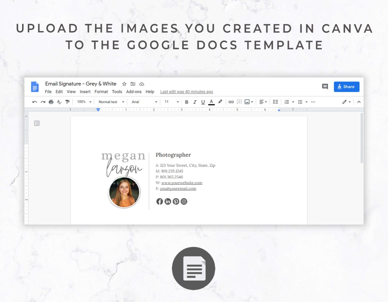 Digital Signature Template Kit Canva & Google Docs
