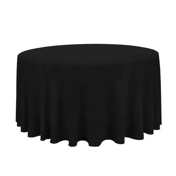 118" Fabric Round Table Cloth Black 360 Event Hire Scotland