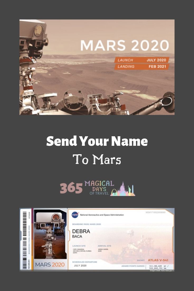 Send Your Name To Mars 365 Magical Days of Travel